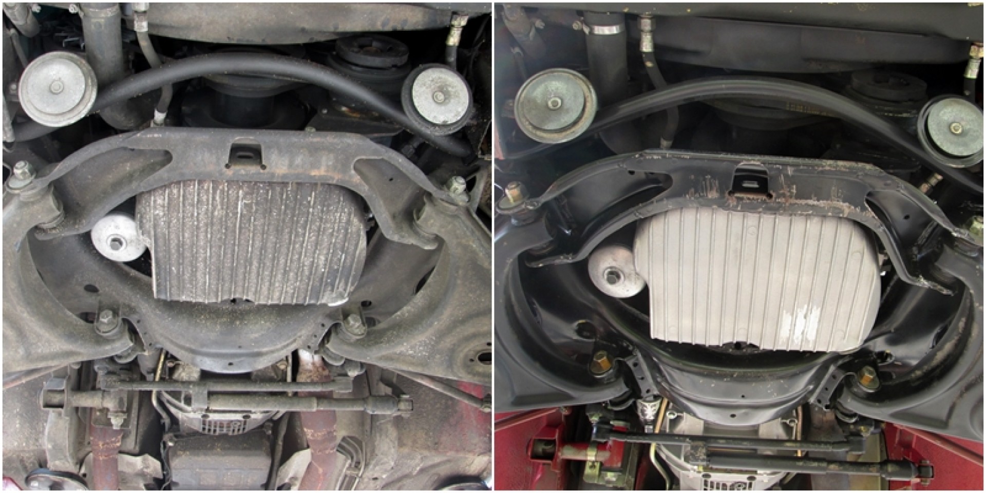 Veterán autó tisztíás előtte utána